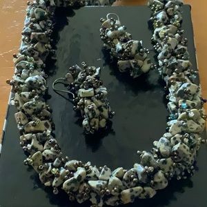 Beaded Necklace and Earrings Set